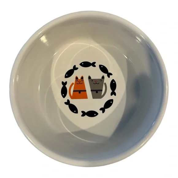 Set of Cat Food Dishes, Ceramic.  Set of 6. - Picture 7 of 7